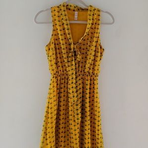 Print Tie Neck Dress - Size S/P